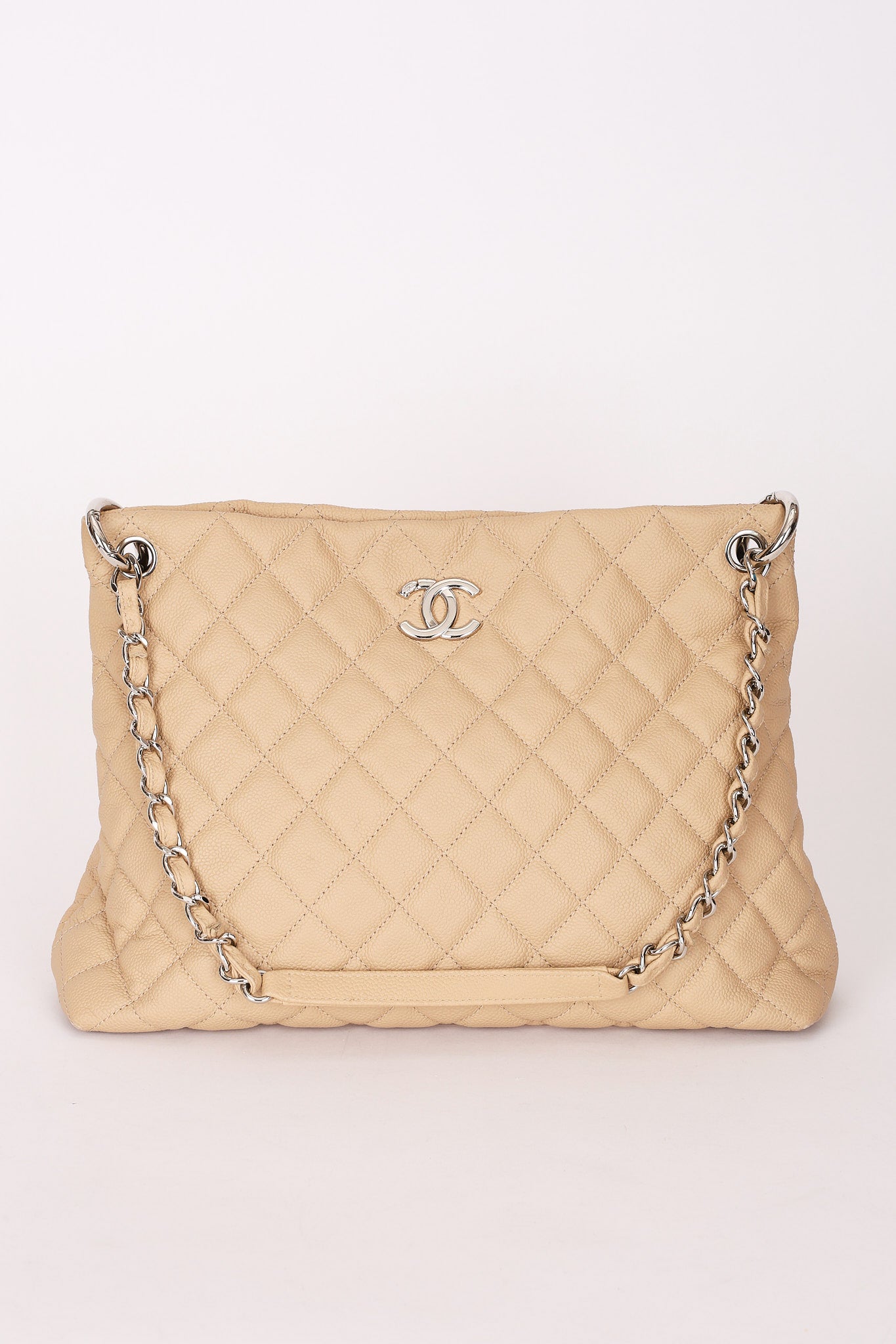 Chanel Easy Zip Tote Beige Caviar SHW
