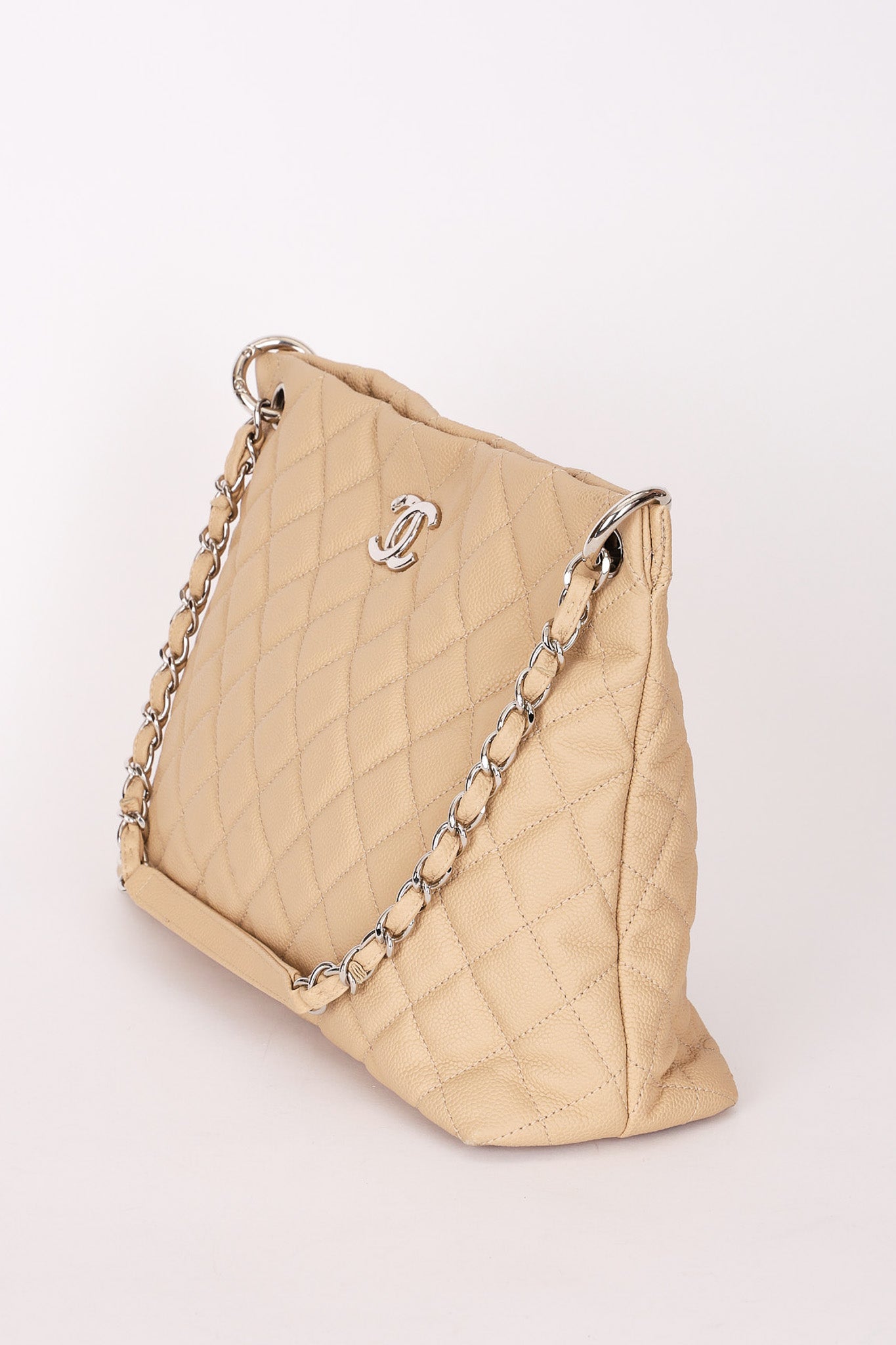 Chanel Easy Zip Tote Beige Caviar SHW