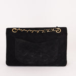 Chanel Small Classic Double Flap Black Suede 24K GP