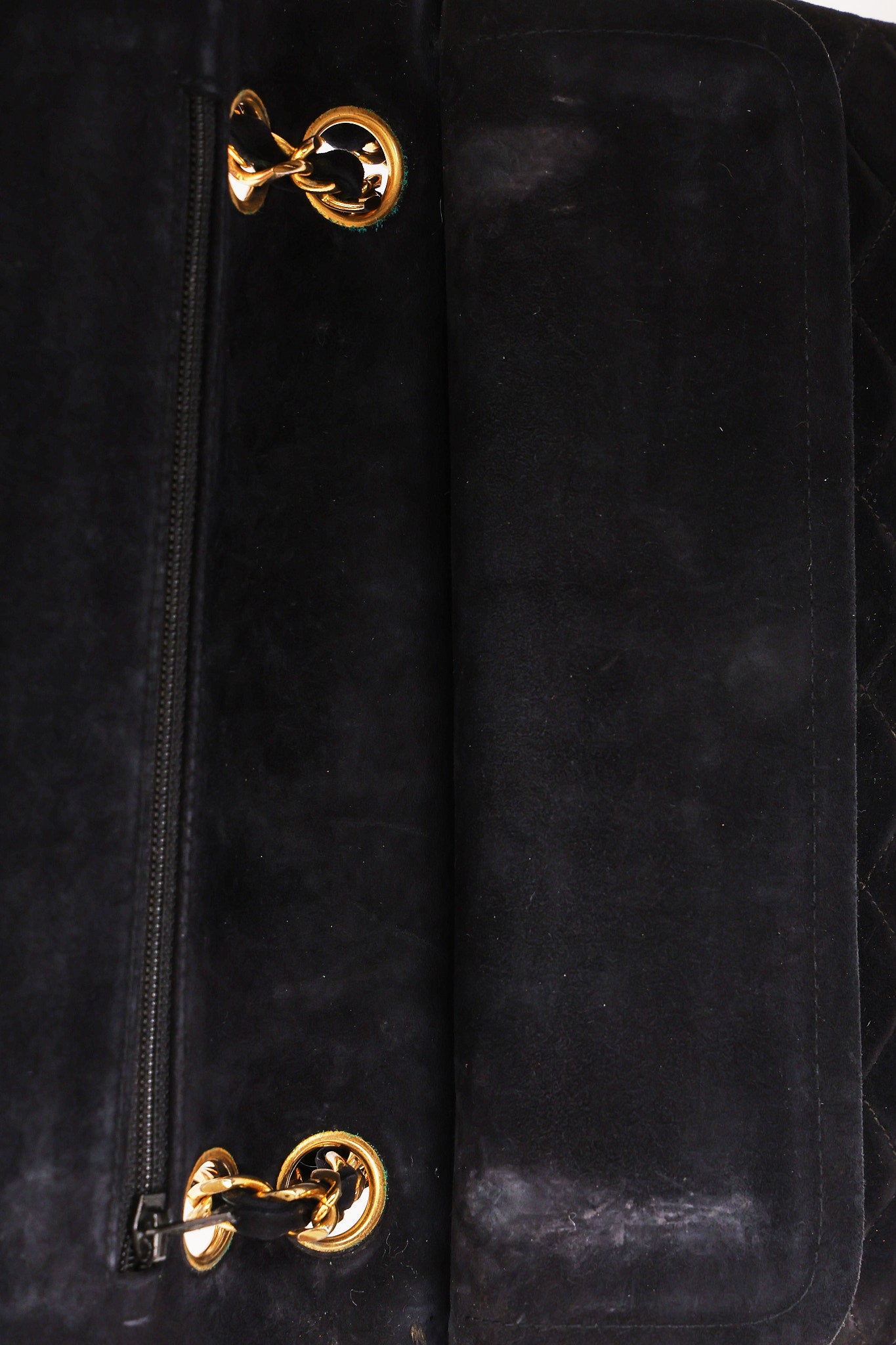 Chanel Small Classic Double Flap Black Suede 24K GP