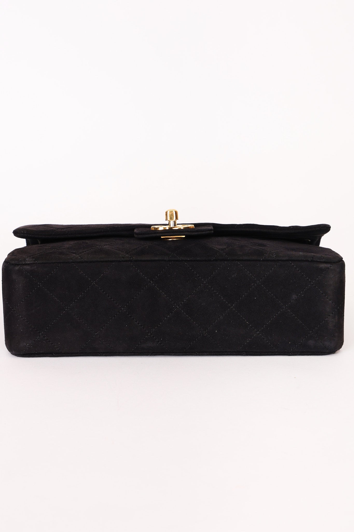 Chanel Small Classic Double Flap Black Suede 24K GP