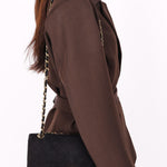 Rare Chanel Small Classic Double Flap Black Suede 1987 24K GP
