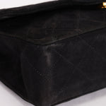 Chanel Medium Classic Double Flap Black Suede 1987 24K GP