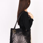 Chanel CC Timeless Shopper Tote Black Lambskin 1989 24K GP