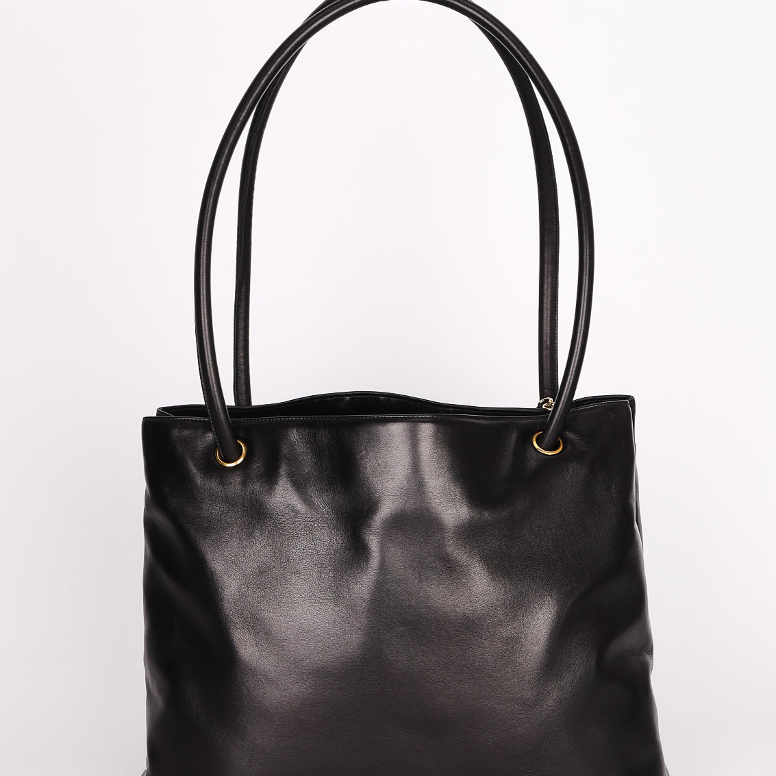 Chanel CC Timeless Shopper Tote Black Lambskin 1989 24K GP