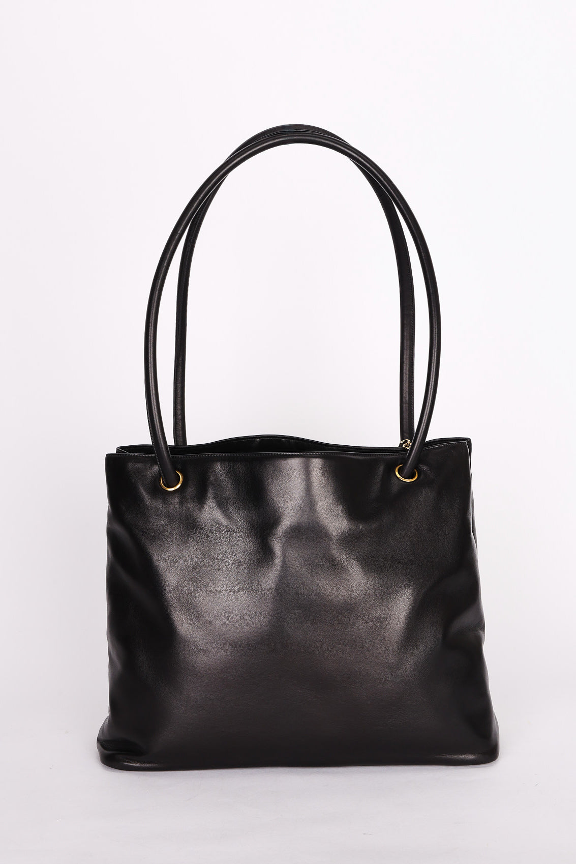 Chanel CC Timeless Shopper Tote Black Lambskin 1989 24K GP