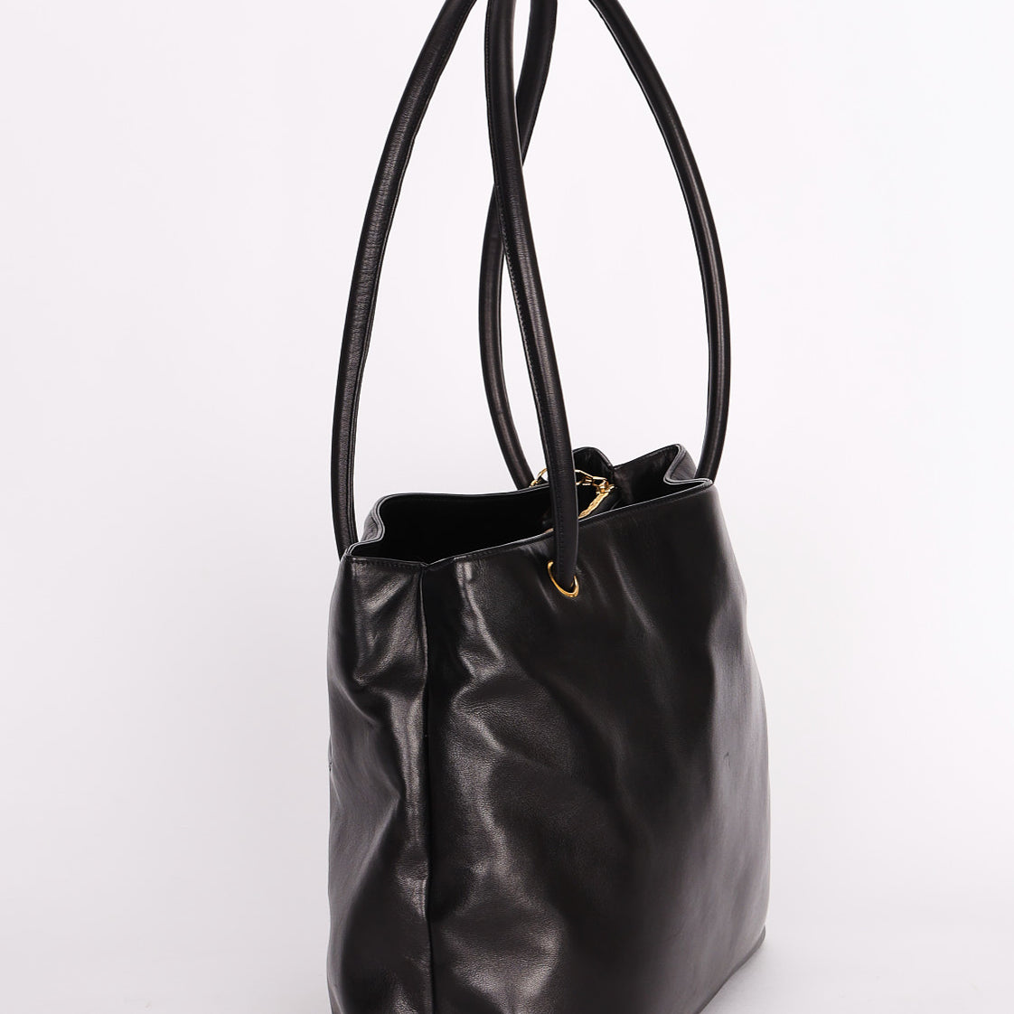 Chanel CC Timeless Shopper Tote Black Lambskin 1989 24K GP