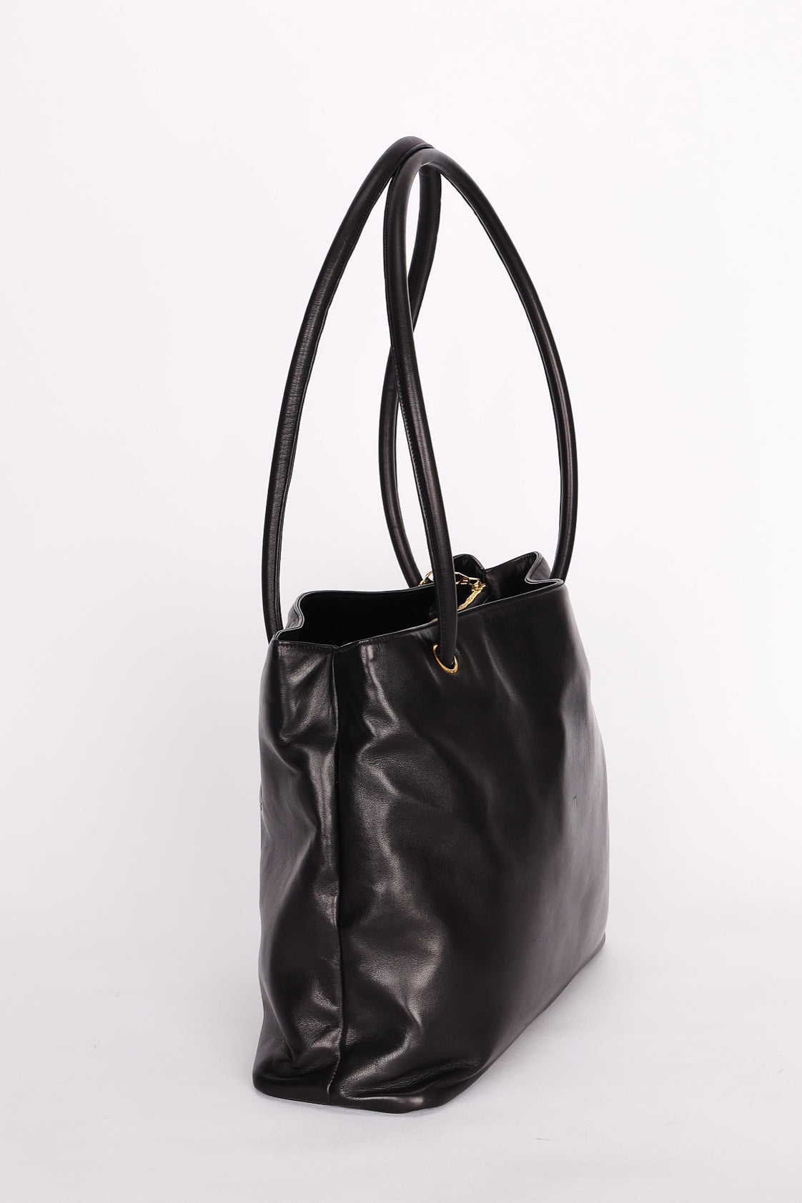 Chanel CC Timeless Shopper Tote Black Lambskin 1989 24K GP