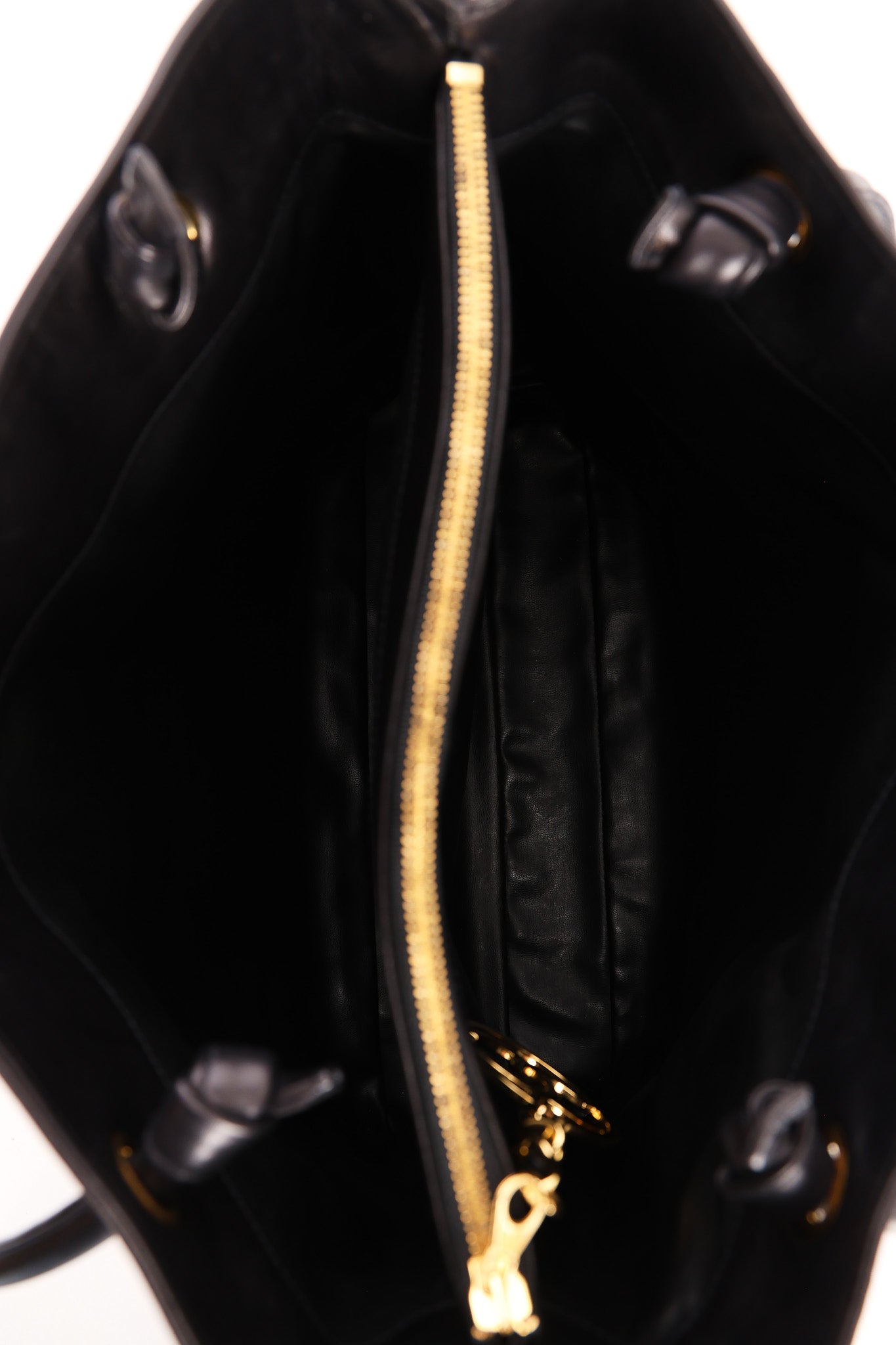 Chanel CC Timeless Shopper Tote Black Lambskin 1989 24K GP