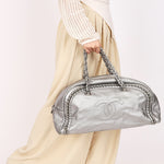 Chanel Luxe Ligne Bowling Bag Silver Metallic Calfskin SHW
