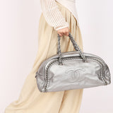 Chanel Luxe Ligne Bowling Bag Silver Metallic Calfskin SHW