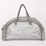 Chanel Luxe Ligne Bowling Bag Silver Metallic Calfskin SHW