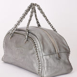 Chanel Luxe Ligne Bowling Bag Silver Metallic Calfskin SHW