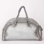 Chanel Luxe Ligne Bowling Bag Silver Metallic Calfskin SHW