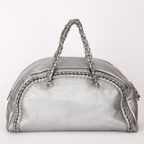 Chanel Luxe Ligne Bowling Bag Silver Metallic Calfskin SHW