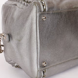 Chanel Luxe Ligne Bowling Bag Silver Metallic Calfskin SHW