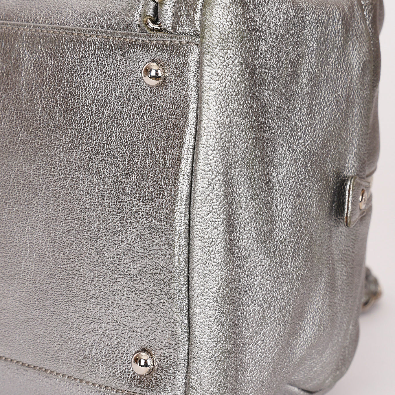 Chanel Luxe Ligne Bowling Bag Silver Metallic Calfskin SHW