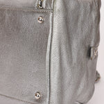 Chanel Luxe Ligne Bowling Bag Silver Metallic Calfskin SHW