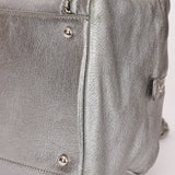 Chanel Luxe Ligne Bowling Bag Silver Metallic Calfskin SHW
