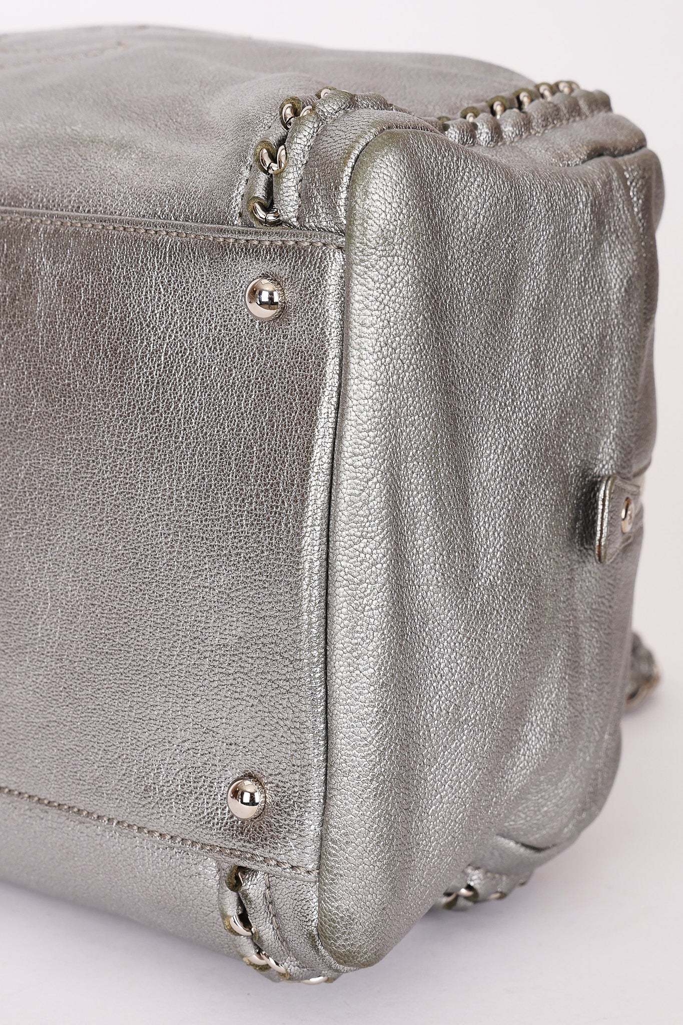 Chanel Luxe Ligne Bowling Bag Silver Metallic Calfskin SHW