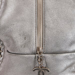 Chanel Luxe Ligne Bowling Bag Silver Metallic Calfskin SHW