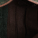 Loewe Double Sided Logo Shoulder Bag Dark Green Suede