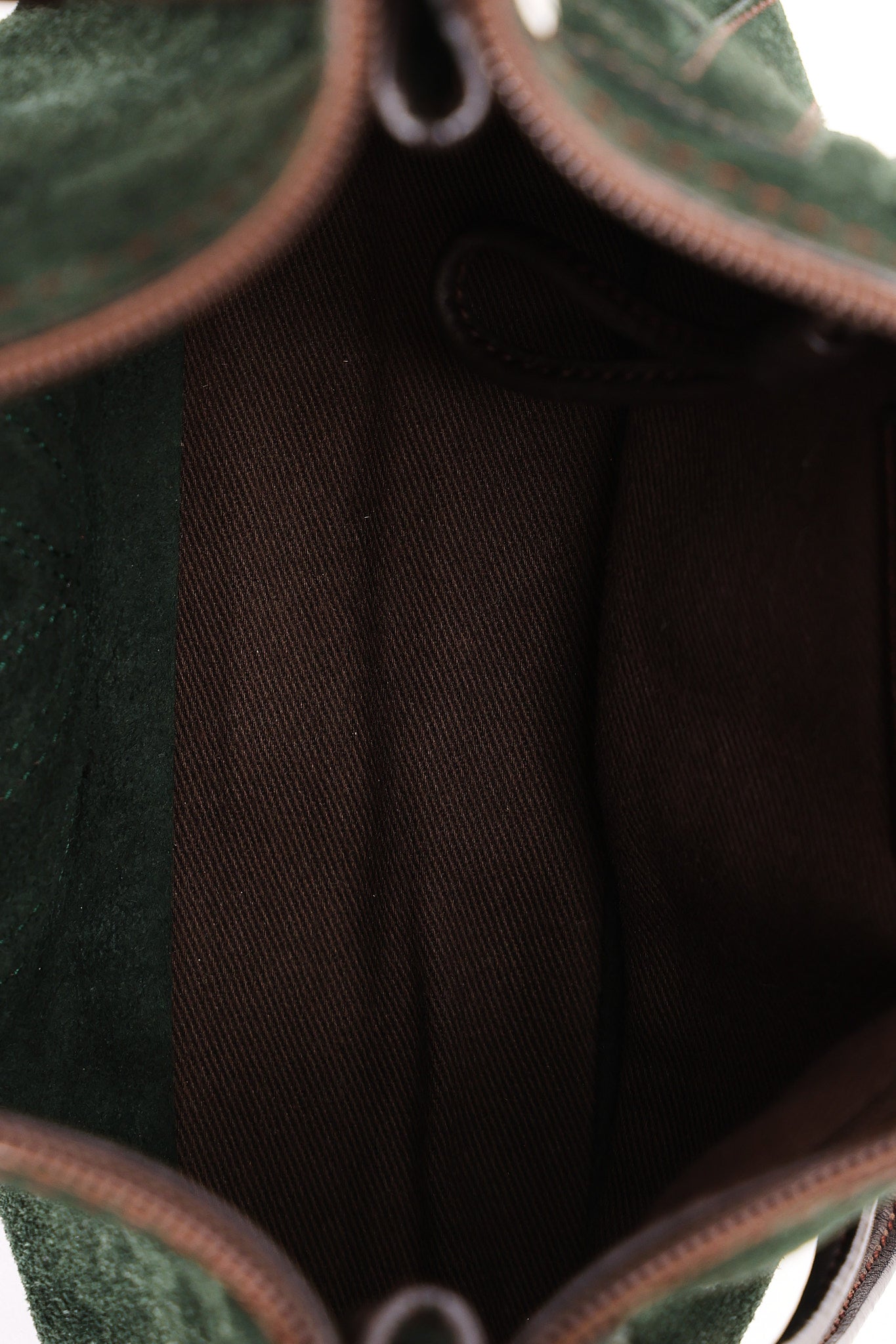 Loewe Double Sided Logo Shoulder Bag Dark Green Suede