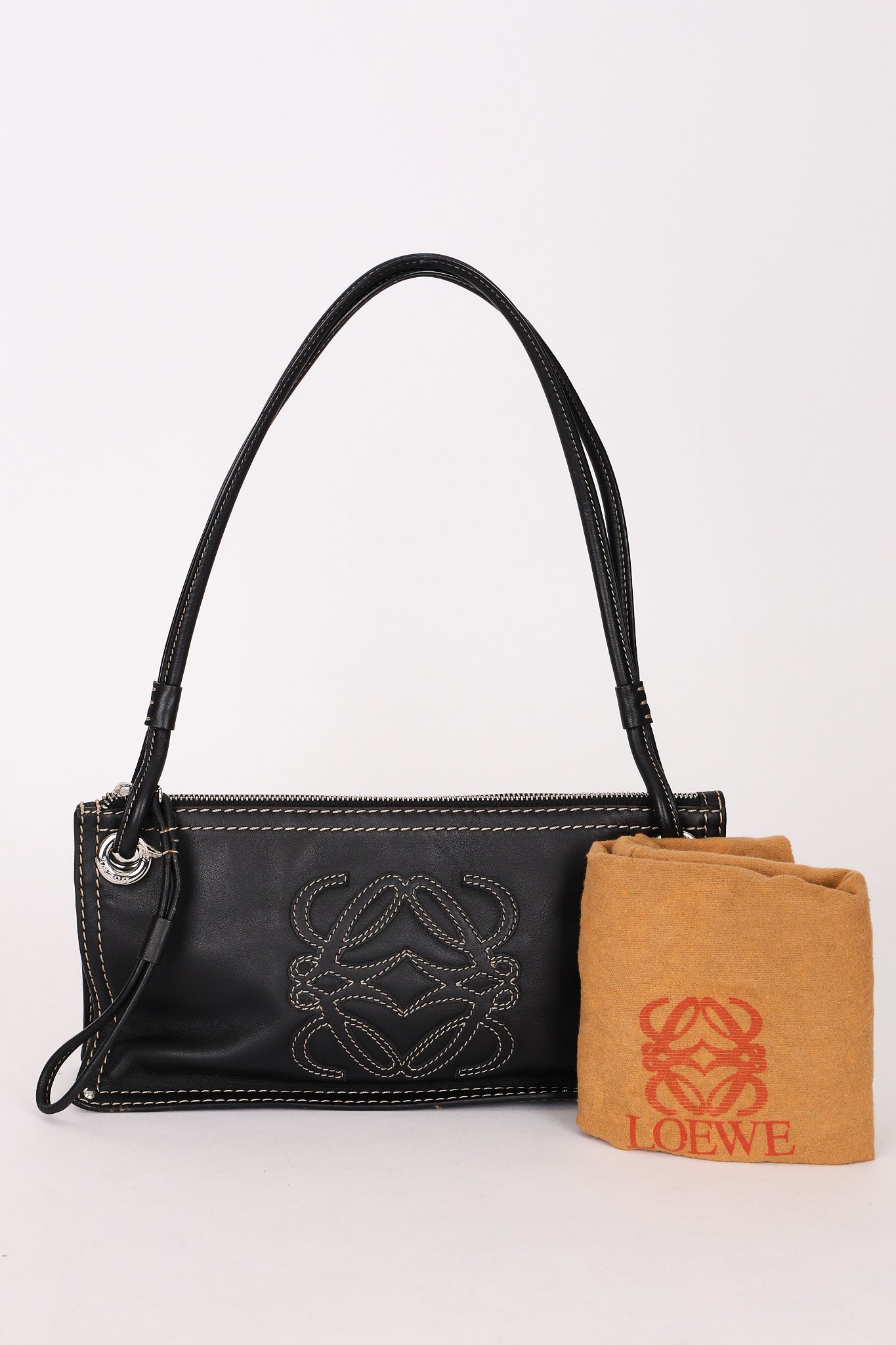 Loewe Double Sided Anagram Stitched Shoulder Bag