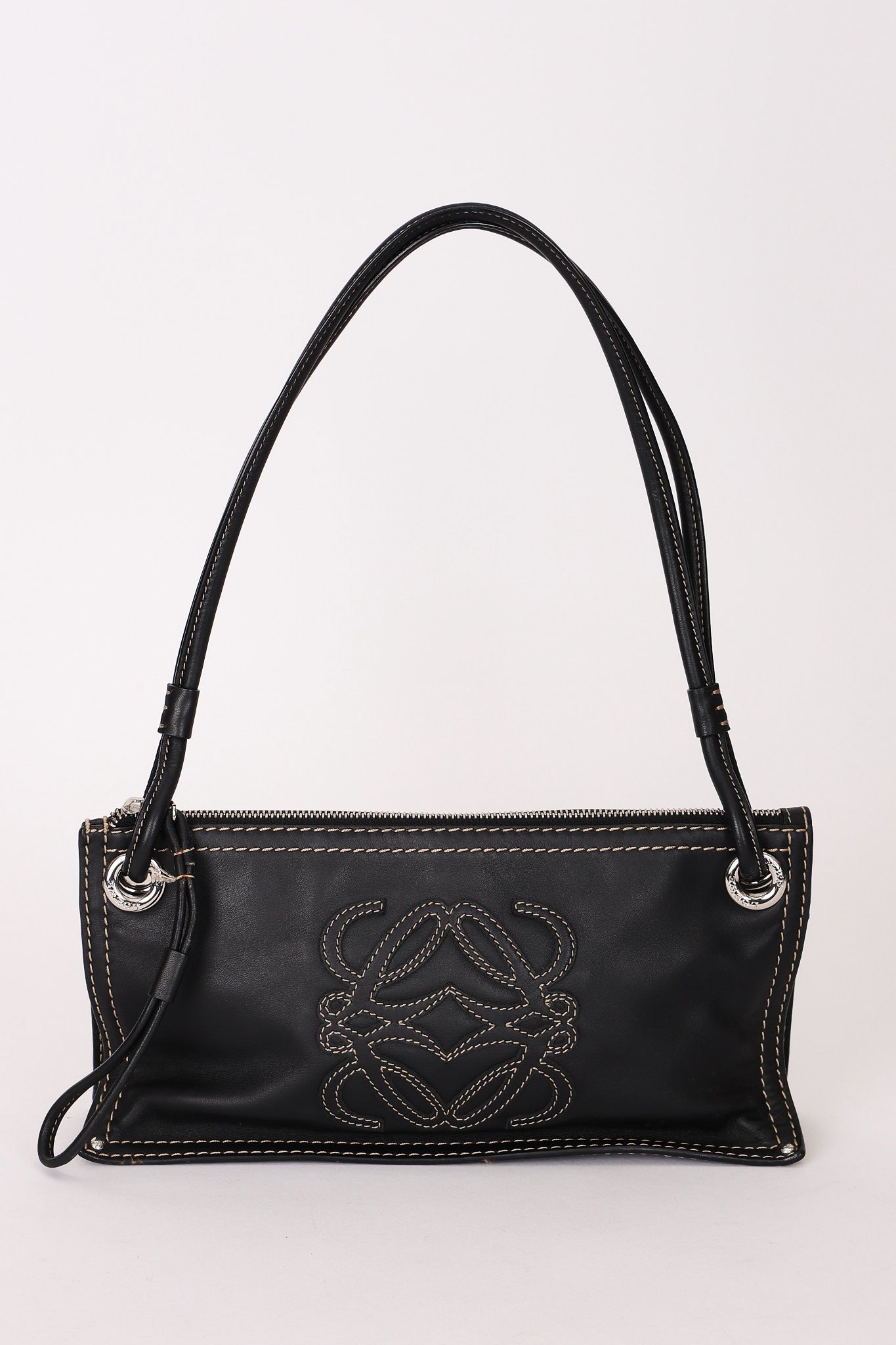 Loewe Double Sided Anagram Stitched Shoulder Bag