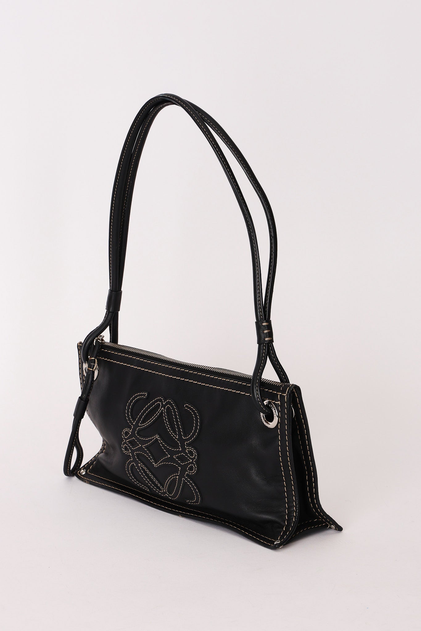 Loewe Double Sided Anagram Stitched Shoulder Bag