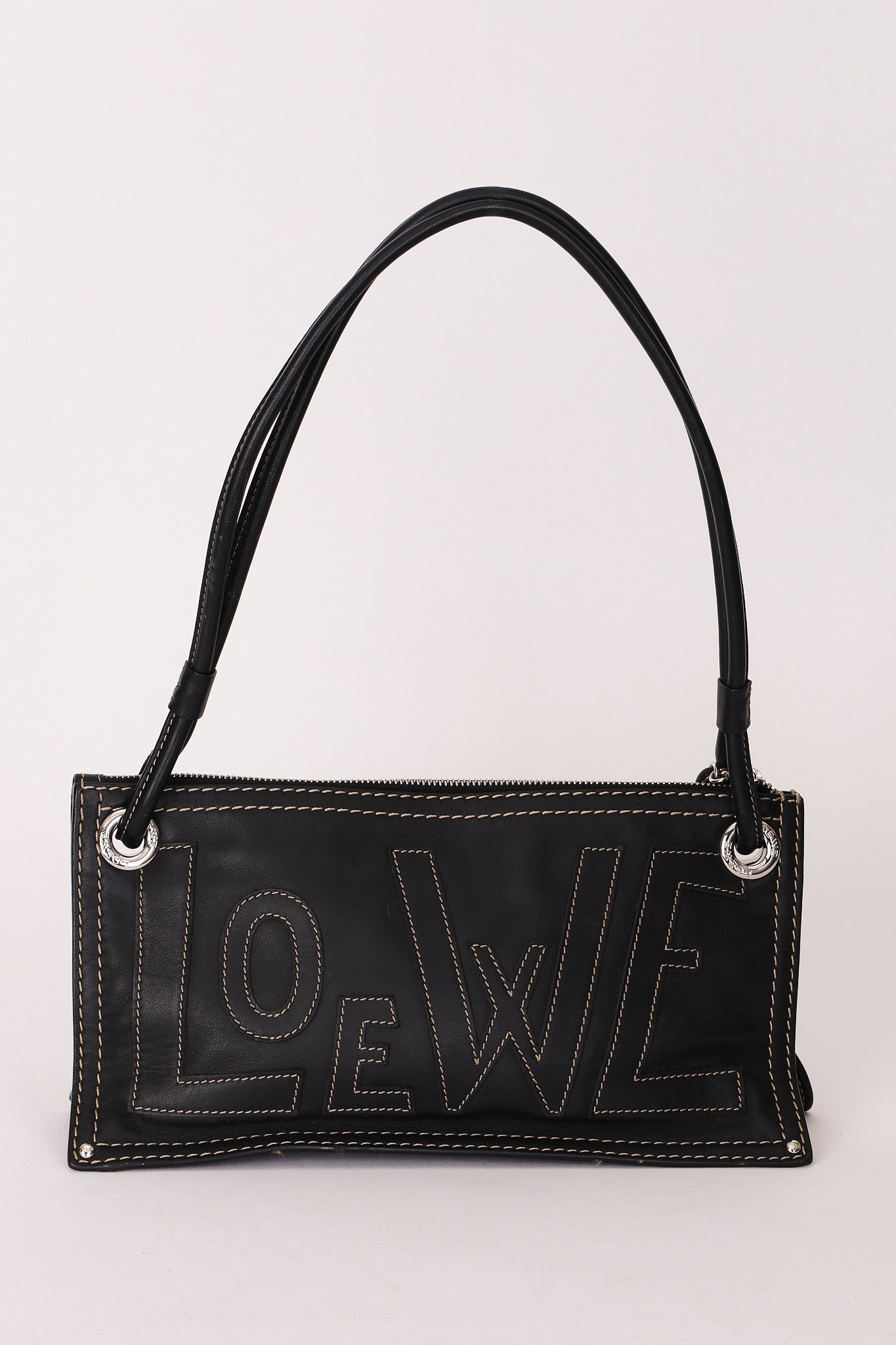 Loewe Double Sided Anagram Stitched Shoulder Bag