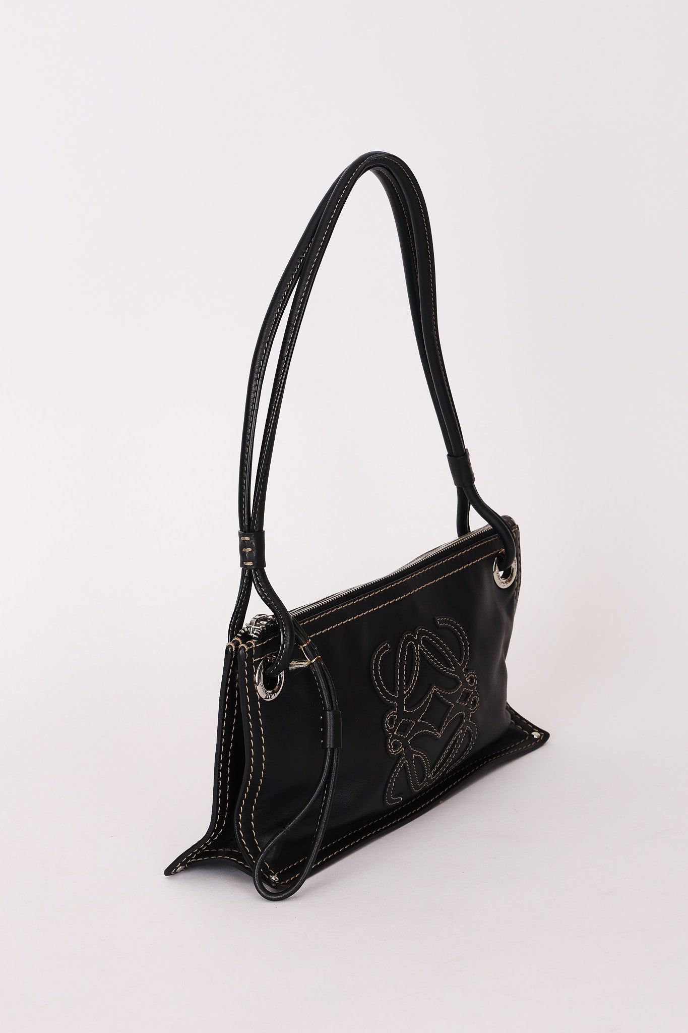 Loewe Double Sided Anagram Stitched Shoulder Bag