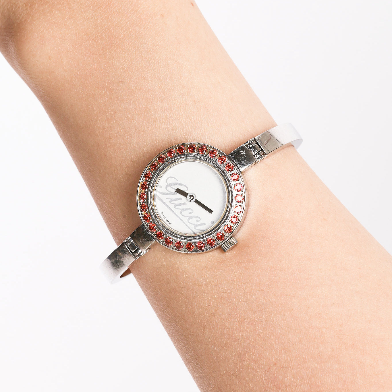 Gucci 105 Stainless Steel and Crystal Watch 26mm