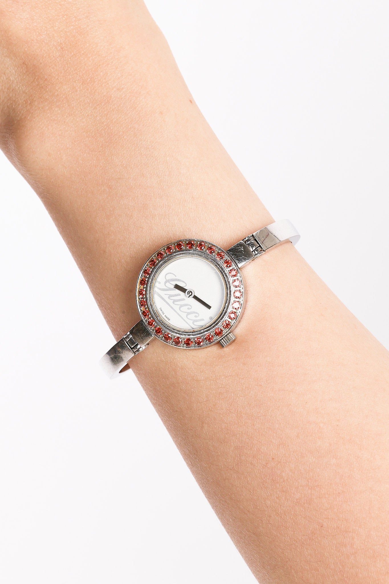 Gucci 105 Stainless Steel and Crystal Watch 26mm