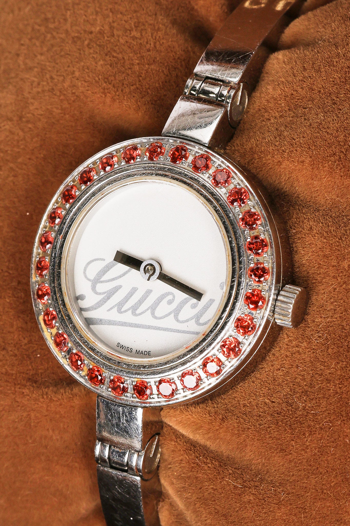 Gucci 105 Stainless Steel and Crystal Watch 26mm