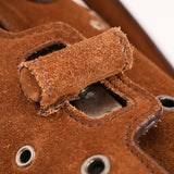 Prada Grommet Frame Shoulder Bag Brown Suede
