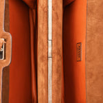Prada Grommet Frame Shoulder Bag Brown Suede