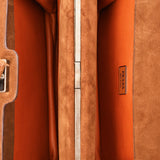 Prada Grommet Frame Shoulder Bag Brown Suede