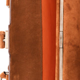 Prada Grommet Frame Shoulder Bag Brown Suede