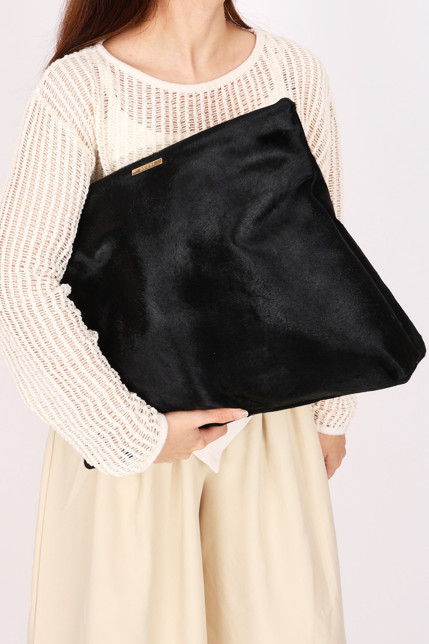 Gucci by Tom Ford Ponyhair Oversized Runway Shoulder Bag