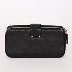 Chanel Double Zip Clutch with Chain Black Calfskin AGHW