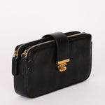 Chanel Double Zip Clutch with Chain Black Calfskin AGHW