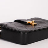 Chanel Double Zip Clutch with Chain Black Calfskin AGHW