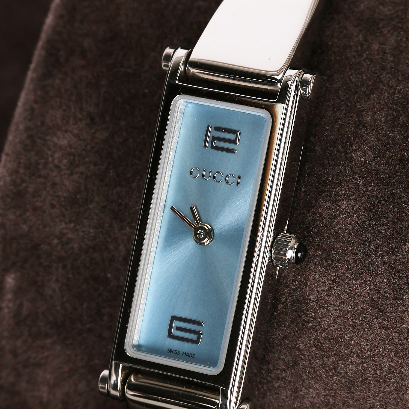 Gucci 1500L Stainless Steel Blue Face Watch 12mm