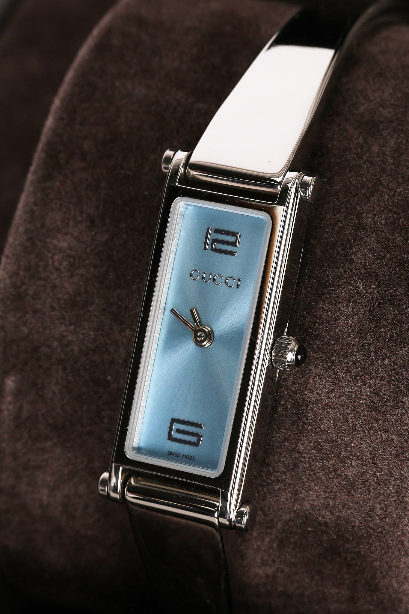 Gucci 1500L Stainless Steel Blue Face Watch 12mm