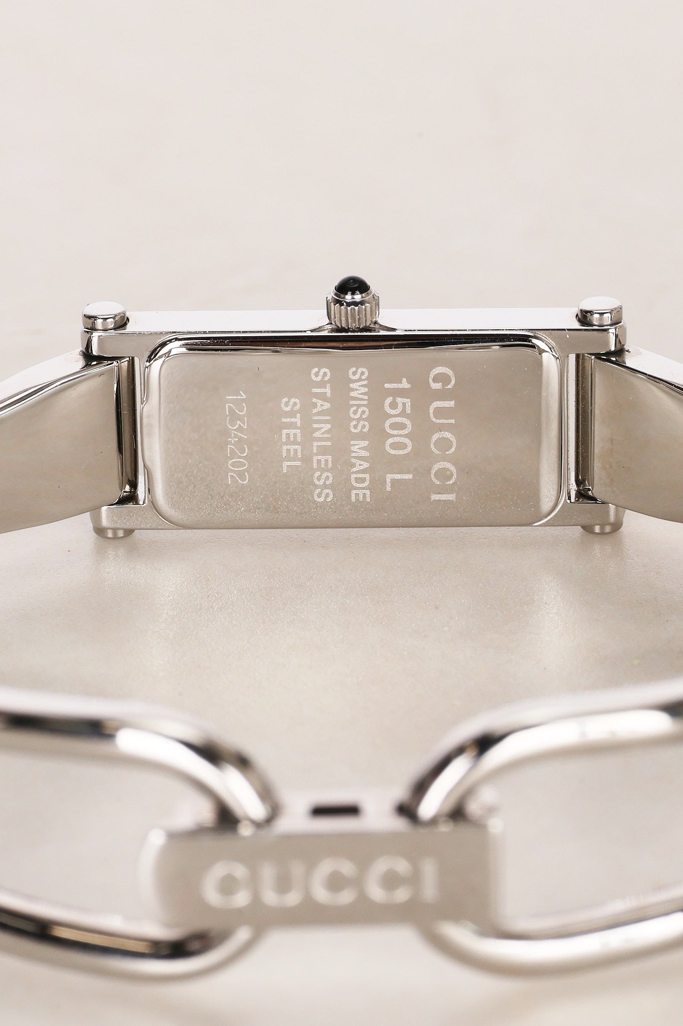 Gucci 1500L Stainless Steel Blue Face Watch 12mm