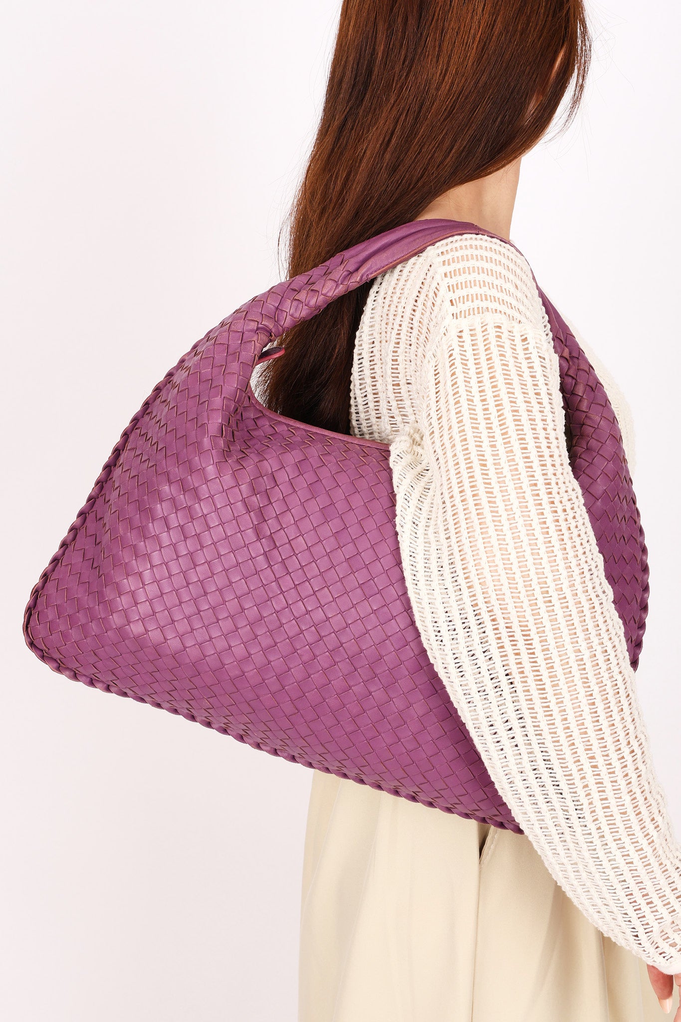 Bottega Veneta Intrecciato Large Hobo Purple