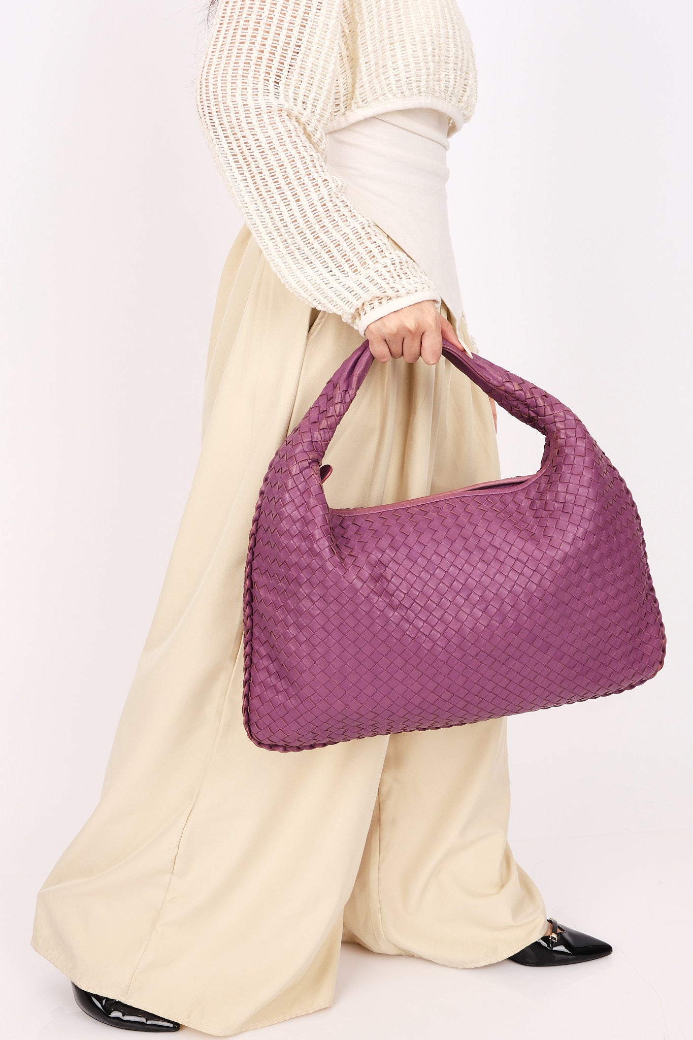 Bottega Veneta Intrecciato Large Hobo Purple