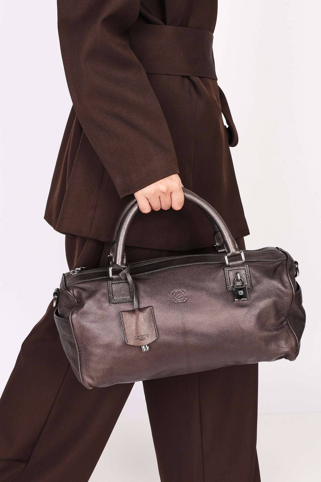 Loewe Amazona Boston Bag Metallic Bronze
