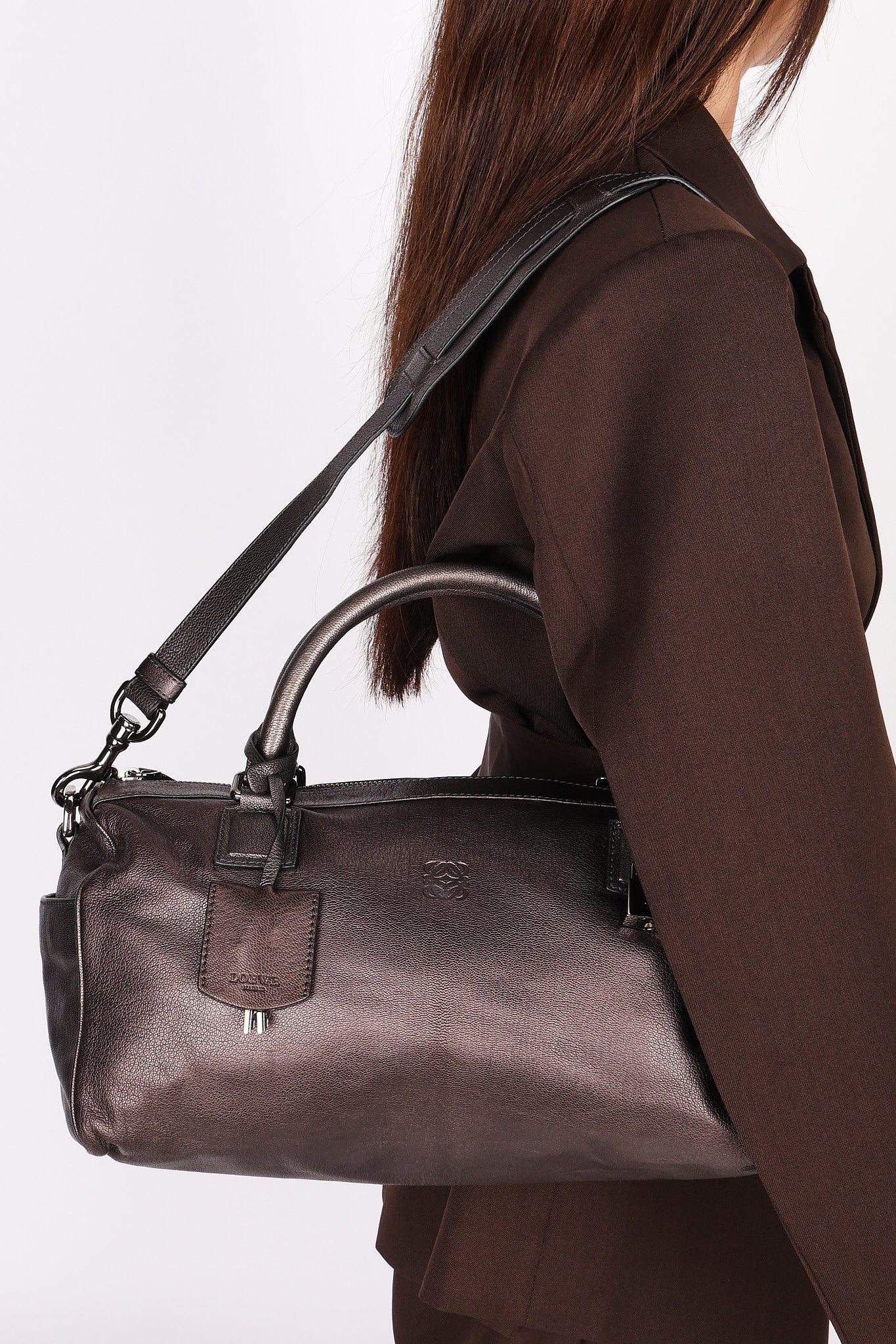 Loewe Amazona Boston Bag Metallic Bronze